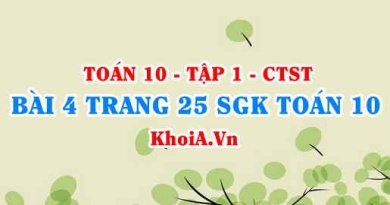 Bài 4 trang 25 SGK Toán 10 tập 1 Chân trời sáng tạo